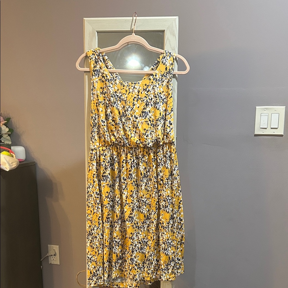 Floral Yellow and Blue Women's Dress